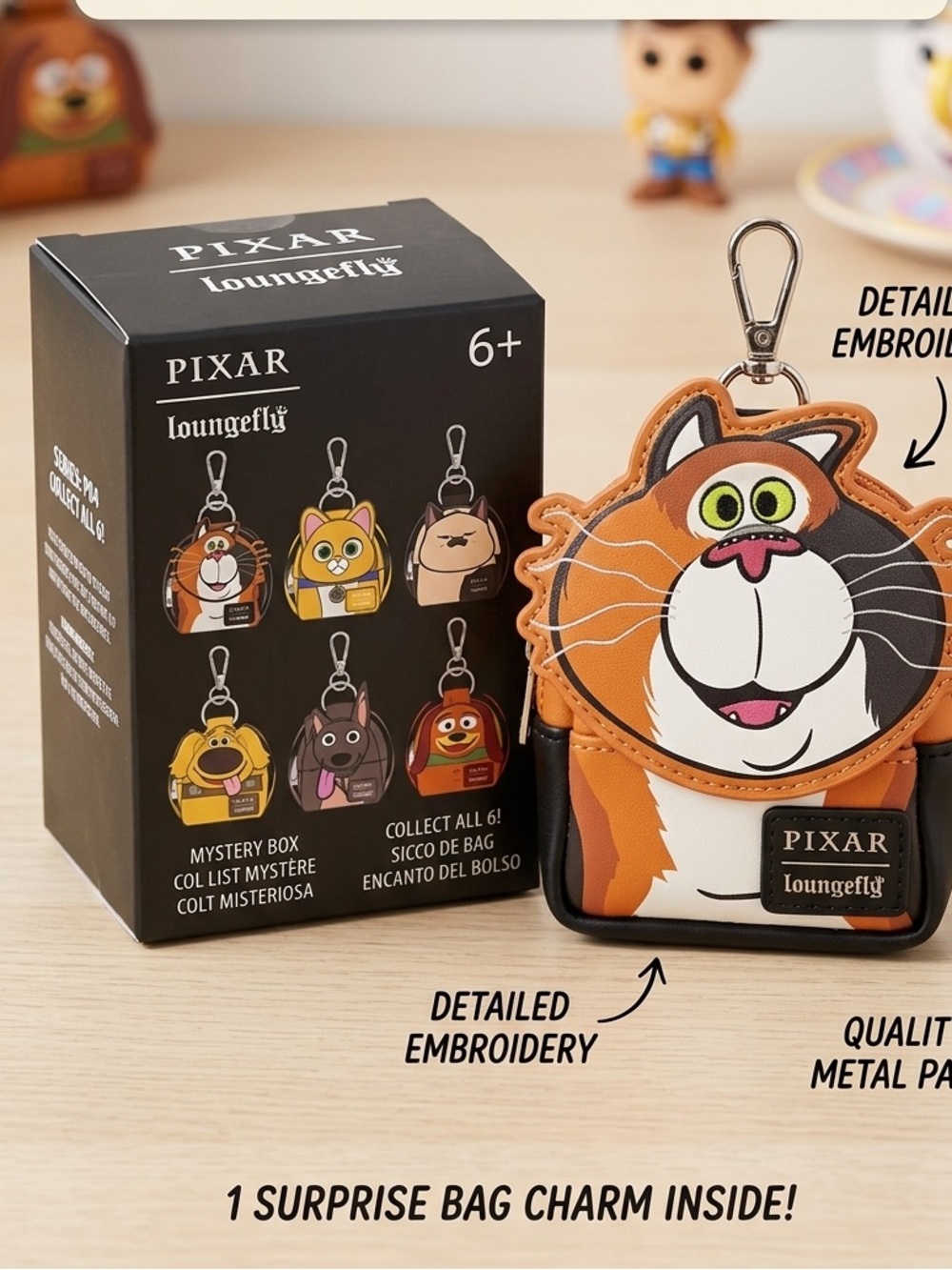 Loungefly Pixar Mr. Mittens Bag Charm Keychain